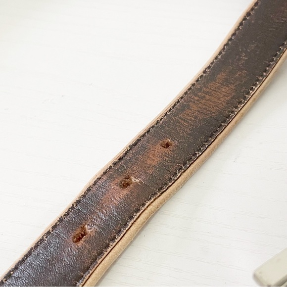 Burberry natural and brown leather silver buckle belt - Picture 7 of 10